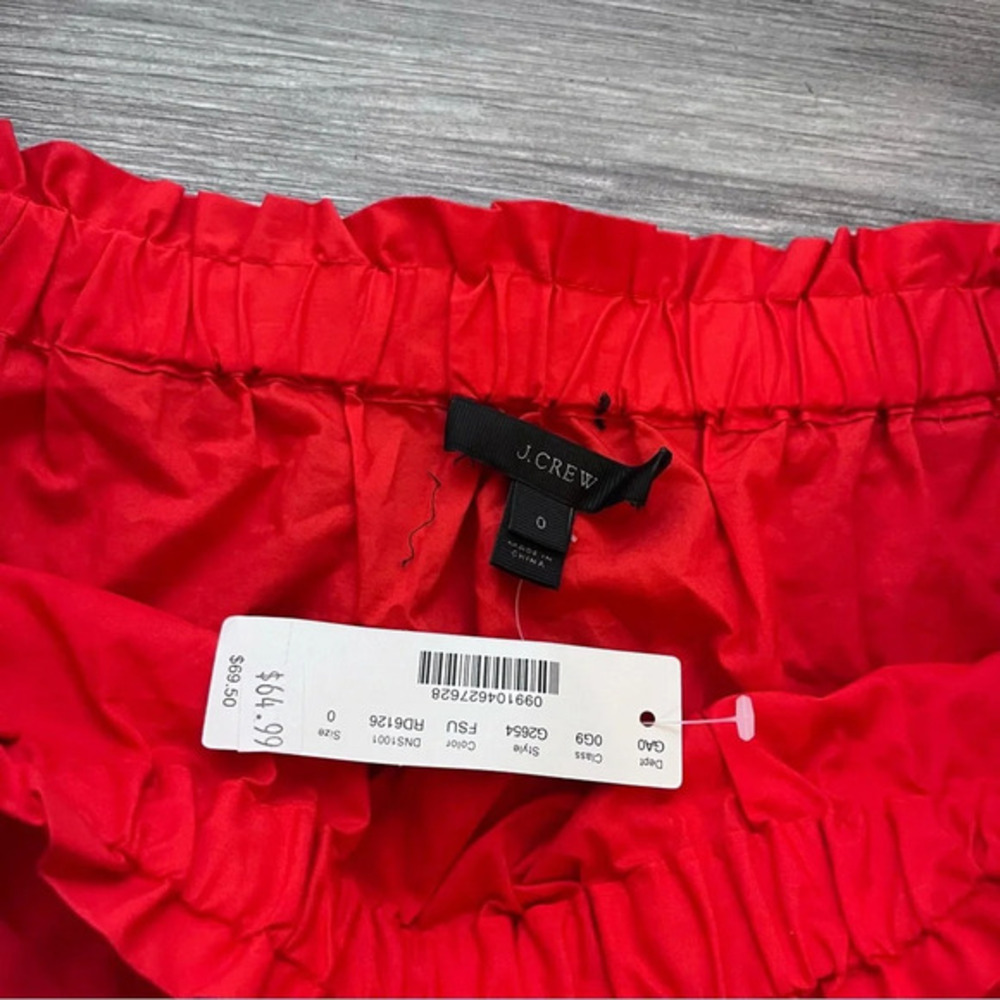 J. Crew Womens Off-the-Shoulder Blouse Size‎ 0 Red 100% Cotton Preppy - Picture 3 of 7
